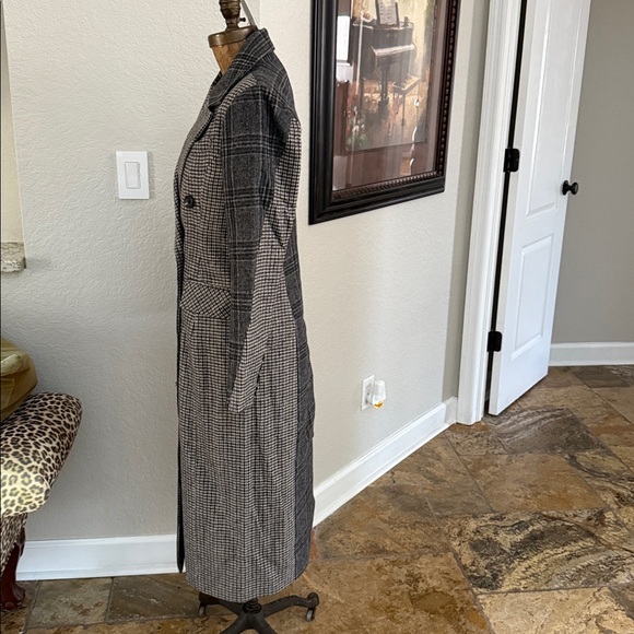 NWT 7 For All Mankind Black and Gray Plaid Wool Blend Coat Size S - Picture 7 of 10